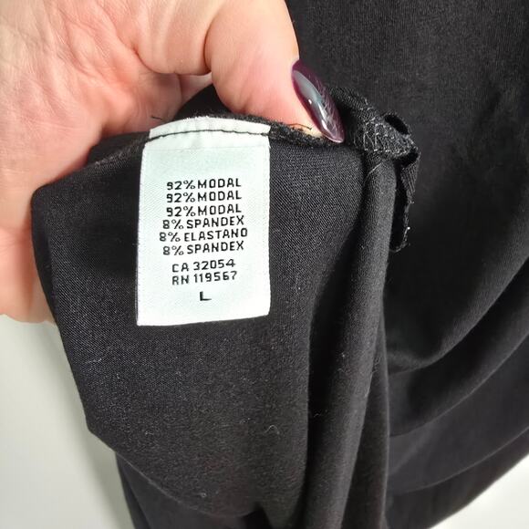 Rachel Pally Jolene Black Jersey Maxi Dress Lace Up Long Sleeve Size Large - Picture 6 of 7